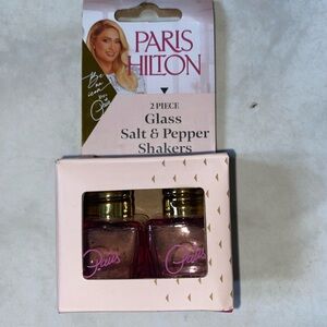 Paris Hilton Glass Salt and Pepper Shakers